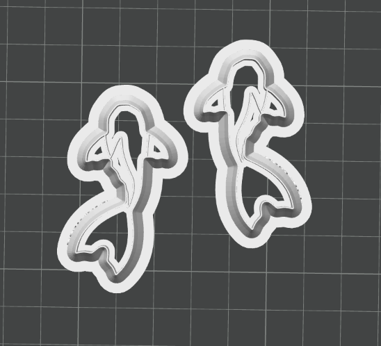 Koi Fish 45mm Mirrored Cutter Set STL - digital download