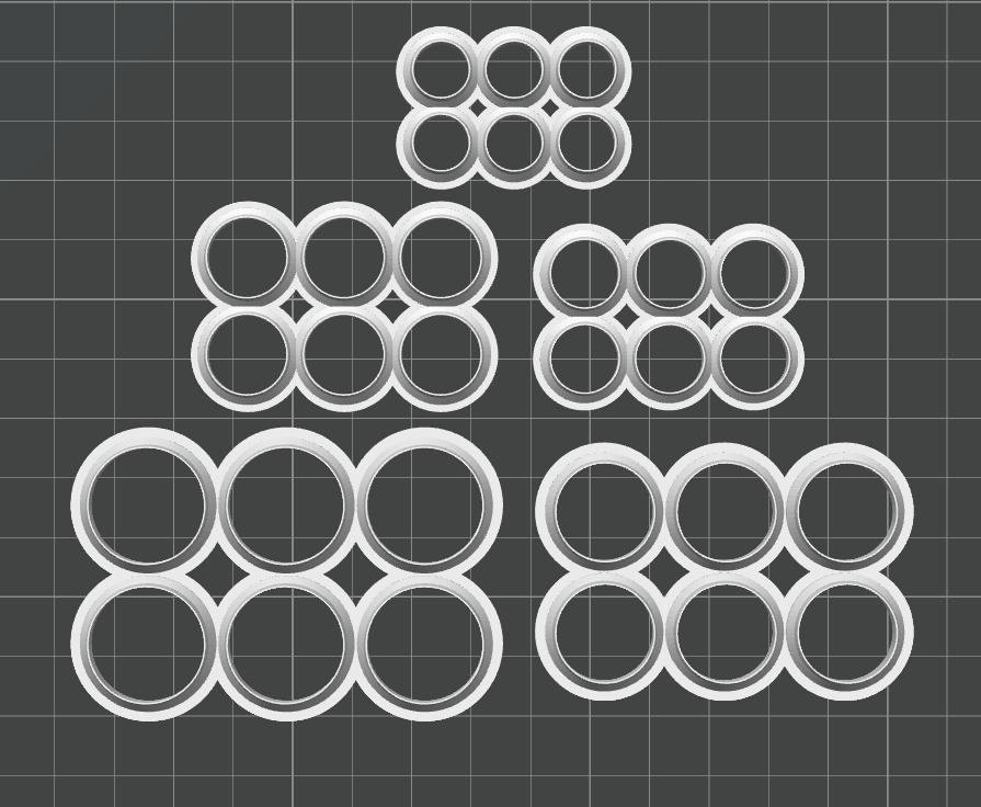 Circle Stud Multi-Cutter Bundle STL - digital download