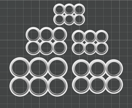 Circle Stud Multi-Cutter Bundle STL - digital download