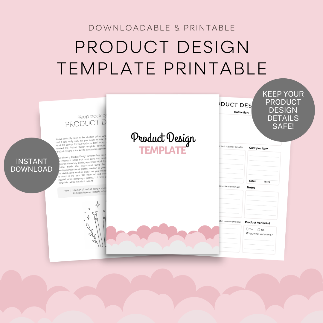 Product Design Template Printable
