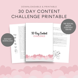 30 Day Content Challenge Printable