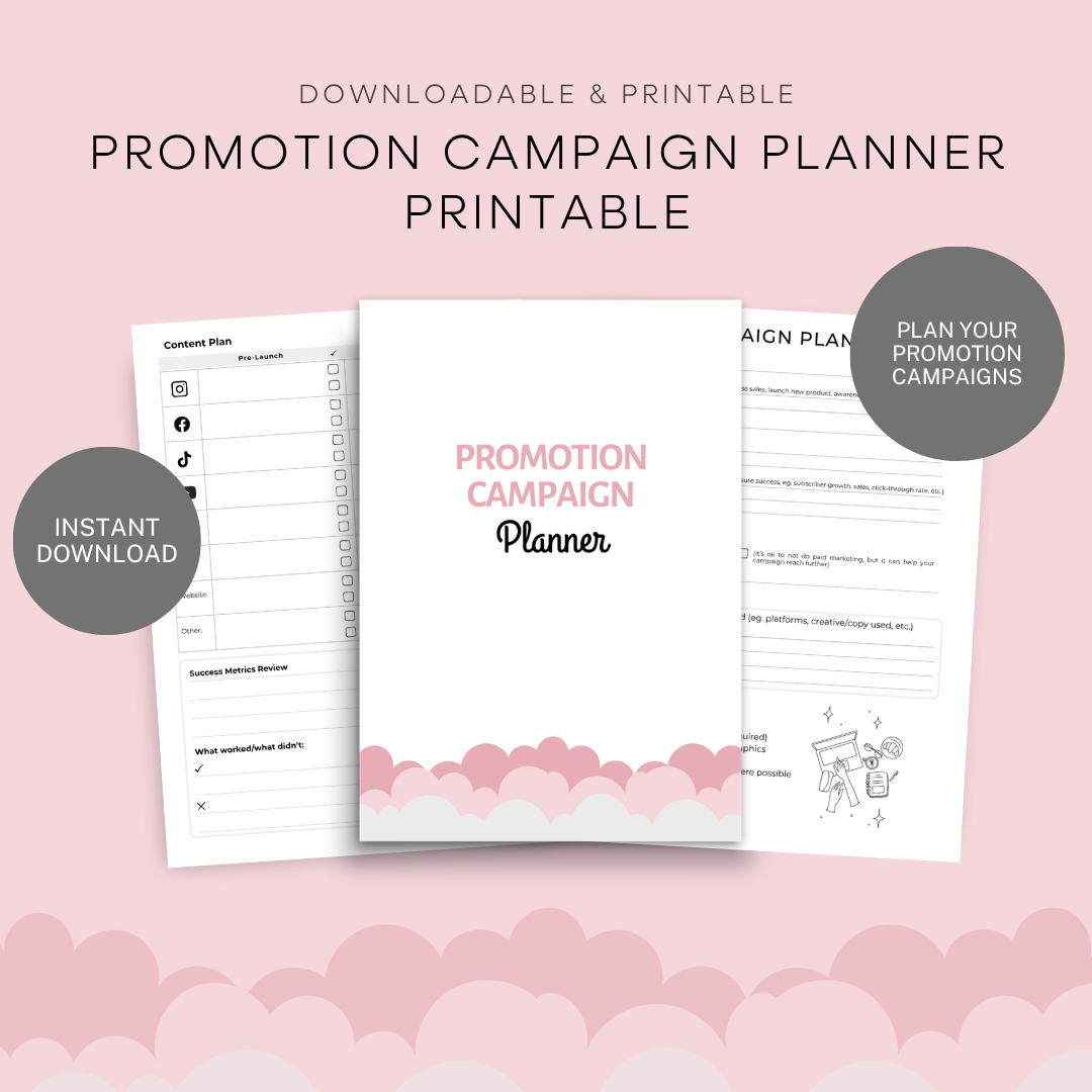 Promotion Campaign Planner Printable