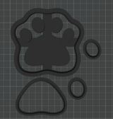 Paw Print Decor - 4 Cutter Set STL - digital download