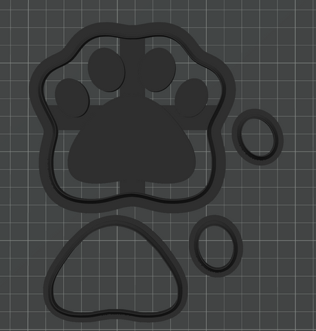 Paw Print Decor - 4 Cutter Set STL - digital download