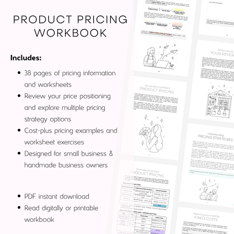 Product Pricing Workbook Printable