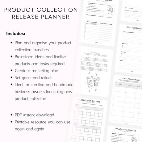 Product Collection Planner - Printable Planner for Creative & Handmade Business