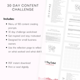 30 Day Content Challenge Printable