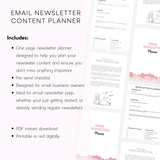 Email Newsletter Planner Printable