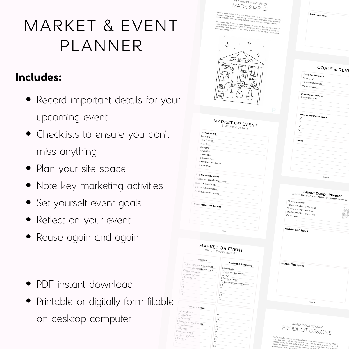 Market & Event Planner Printable