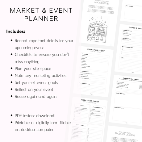 Market & Event Planner Printable