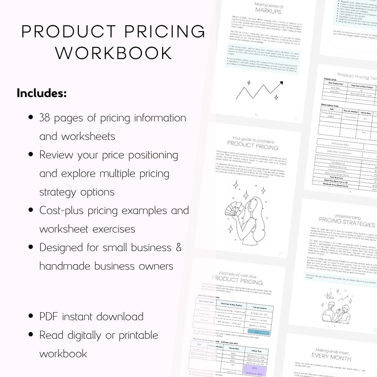 Product Pricing Workbook Printable