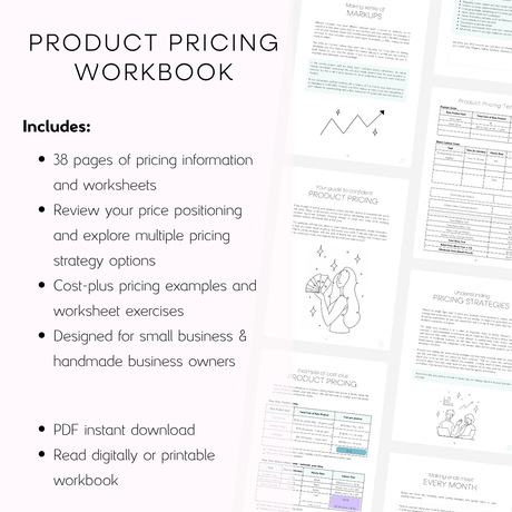 Product Pricing Workbook Printable