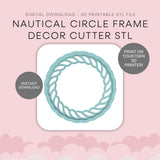 Nautical Circle Frame Decor Cutter STL - digital download
