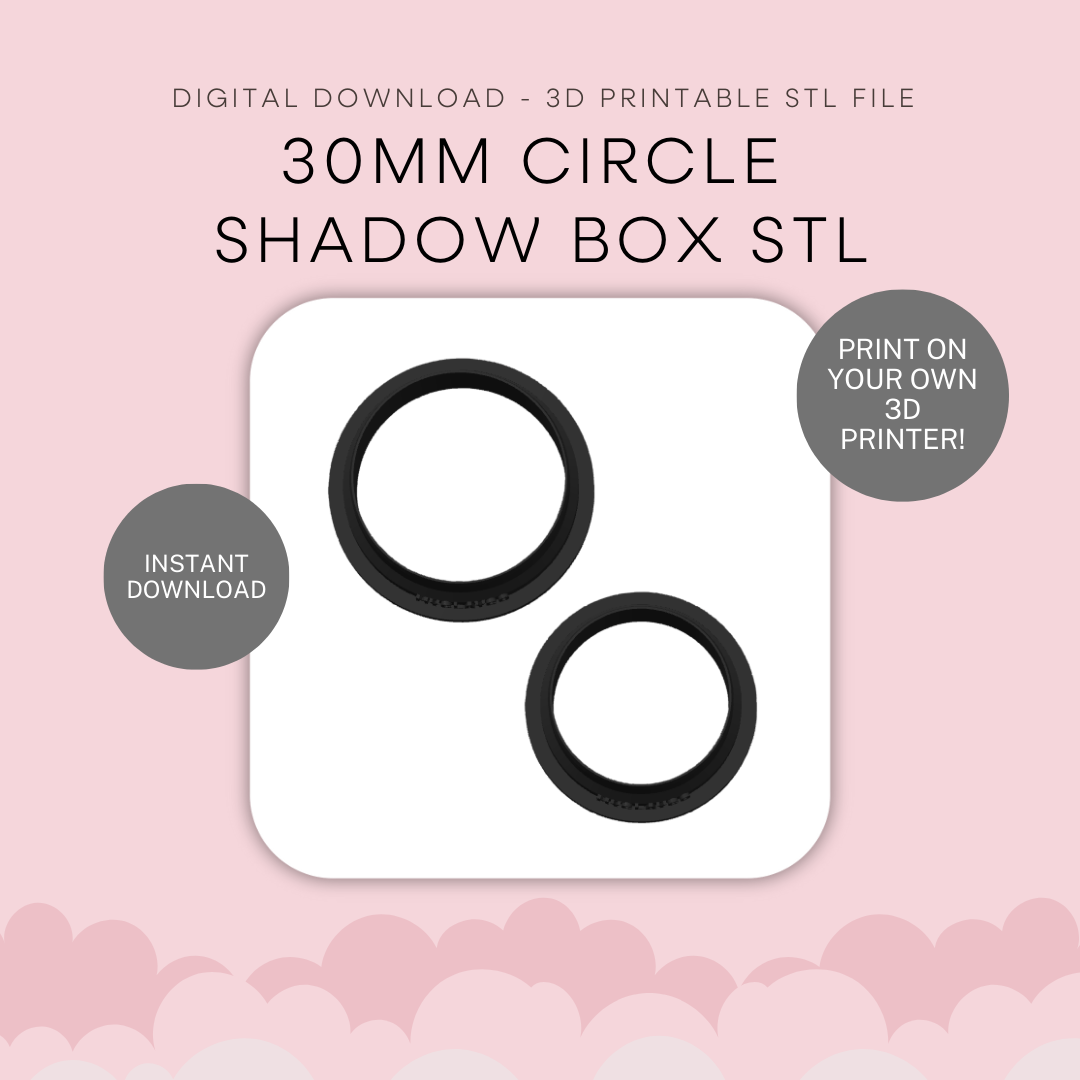 30mm Circle Shadow Box Cutter Set STL - digital download