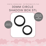 30mm Circle Shadow Box Cutter Set STL - digital download