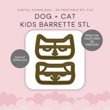 Cat + Dog Kids Barette Cutter Set STL - digital download