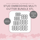 Stud Embedding Multi-Cutter Bundle STL - digital download