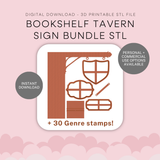 Bookshelf Tavern Sign Bundle STL - digital download