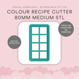 Colour Recipe Cutter STL (80mm Medium) - digital download