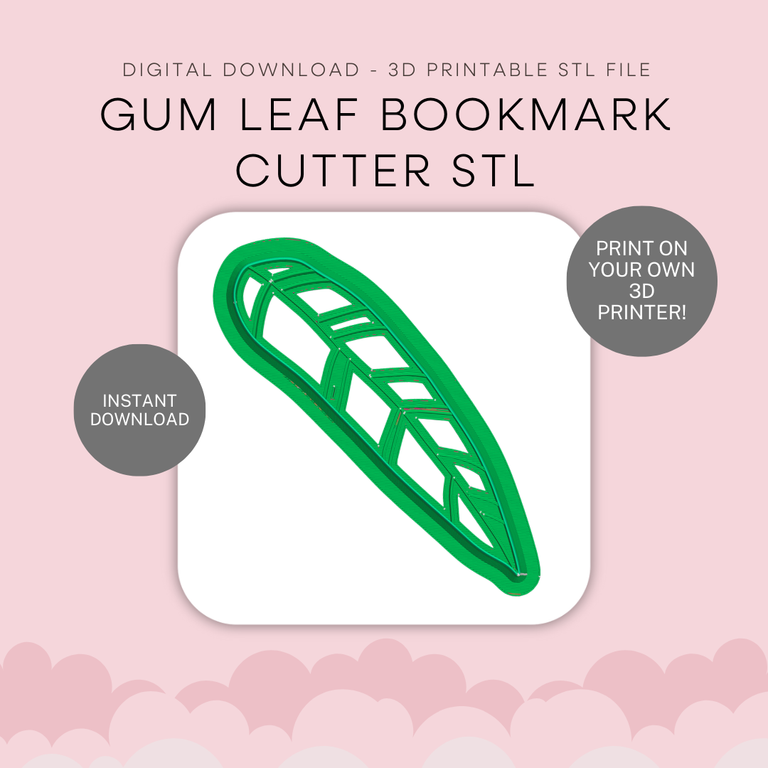 Gum Leaf Bookmark Cutter STL - digital download