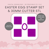 Easter Egg Stamp Set + 30mm Cutter STL - digital download