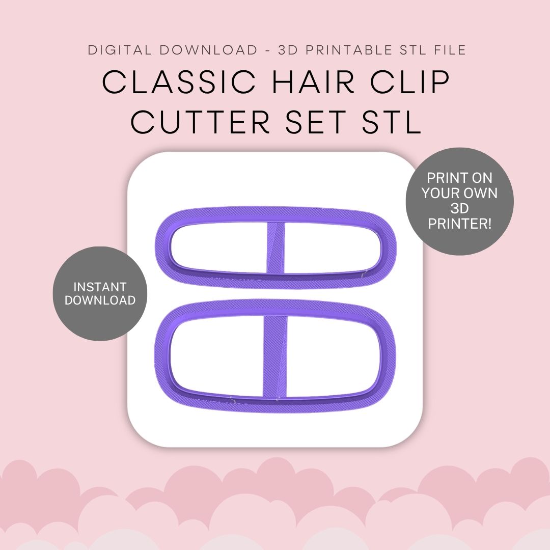 Classic Hair Clip Barette Cutter Set STL - digital download