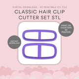 Classic Hair Clip Barette Cutter Set STL - digital download