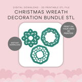 Christmas Wreath Decoration Set STL - digital download