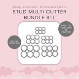 Circle Stud Multi-Cutter Bundle STL - digital download