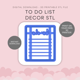 To Do List Decor Cutter STL - digital download
