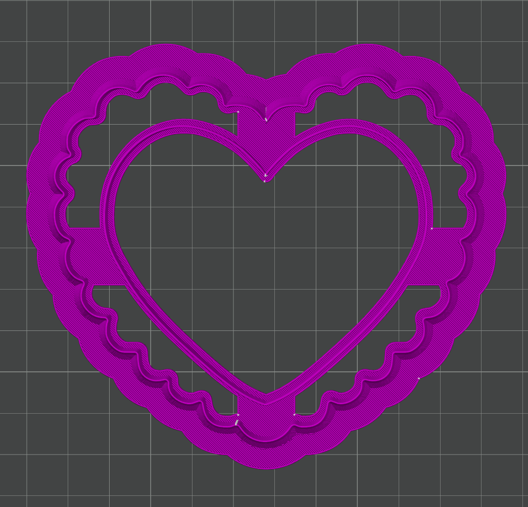Scalloped Heart Decor Cutter STL - digital download