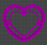 Scalloped Heart Decor Cutter STL - digital download