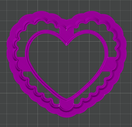 Scalloped Heart Decor Cutter STL - digital download