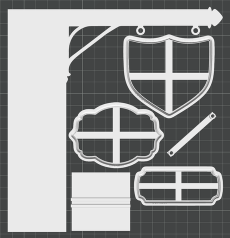 Bookshelf Tavern Sign Bundle STL - digital download
