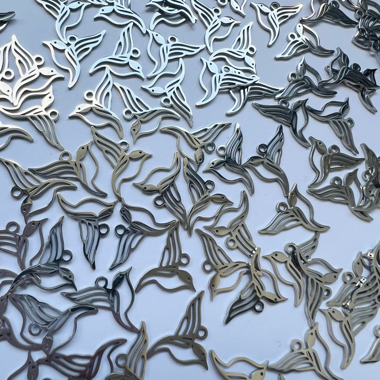 Songbird Charms - Stainless Steel - 10 pack
