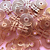 Folk Flower Charms - Gold Plated Stainless Steel - 10 pack