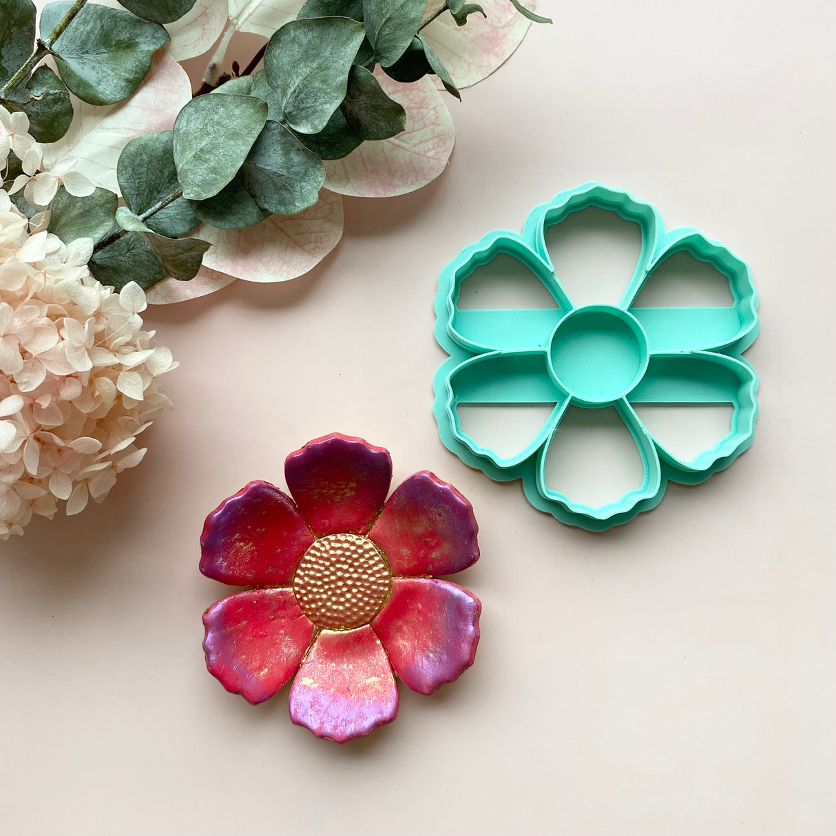 Pretty Petals Paint Palette Cutter + Stamp Set STL - digital download