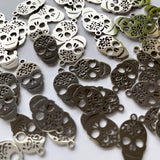 Sugarskull Charms - Stainless Steel - 10 pack