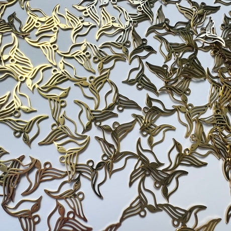 Songbird Charms - Gold Plated Stainless Steel - 10 pack