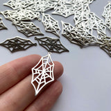 Elongated Cobweb Charms - Stainless Steel