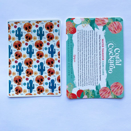 Sugar Skulls & Cacti Waterslide Transfer Decal