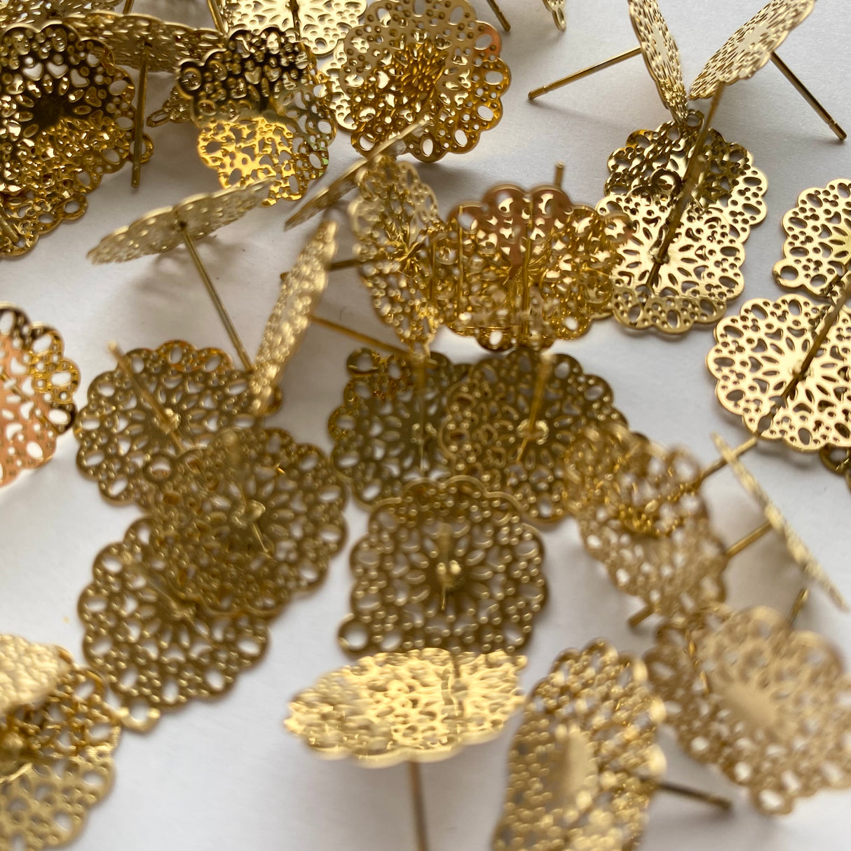 Lace Stud Topper - Gold Plated Stainless Steel