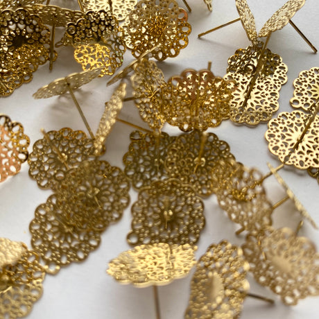 Lace Stud Topper - Gold Plated Stainless Steel