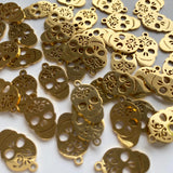 Sugarskull Charms - Gold Plated Stainless Steel - 10 pack