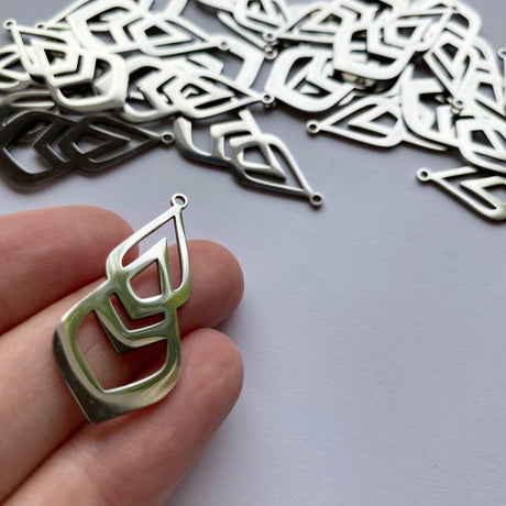 Double Drop Charms - Stainless Steel