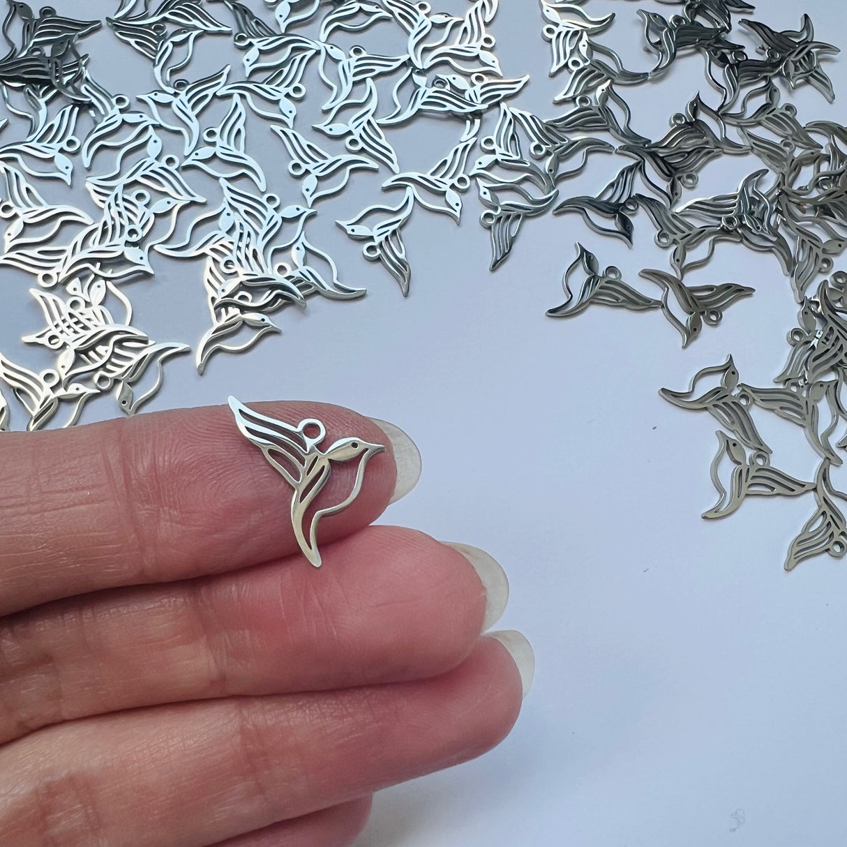 Songbird Charms - Stainless Steel - 10 pack