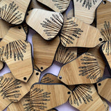 Lavender Bouquet Wooden Earring Component - 10 pack