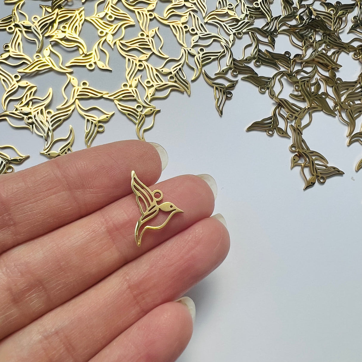 Songbird Charms - Gold Plated Stainless Steel - 10 pack