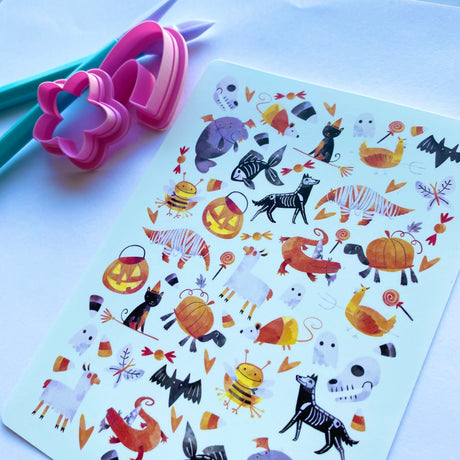 Halloweenie Party Animals Waterslide Transfer Decal