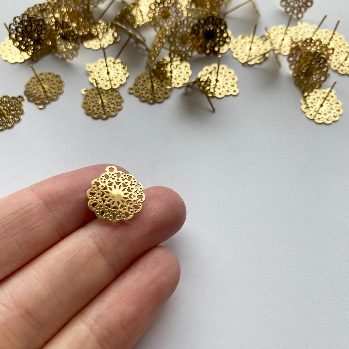 Lace Stud Topper - Gold Plated Stainless Steel
